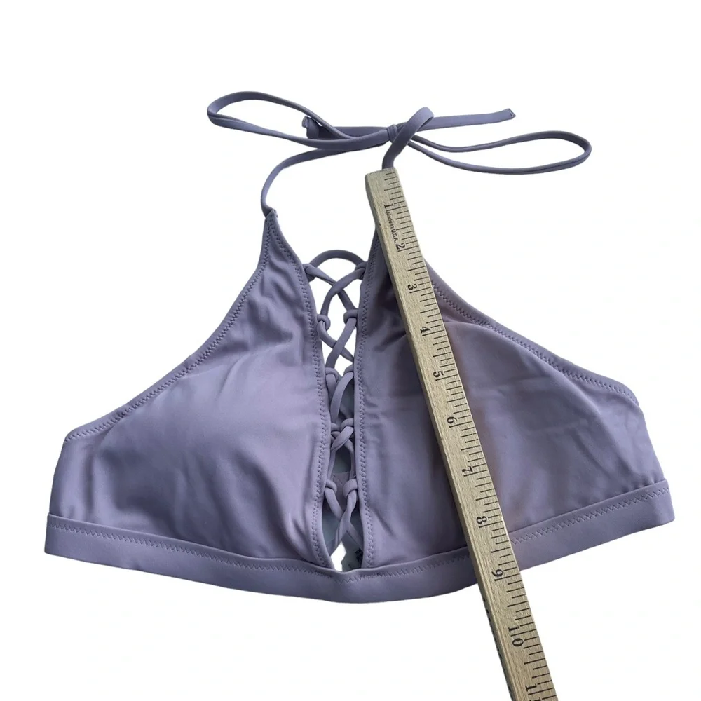 Victoria’s Secret Pink Womens Small Mauve Halter Criss-cross Swimwear Bikini Top